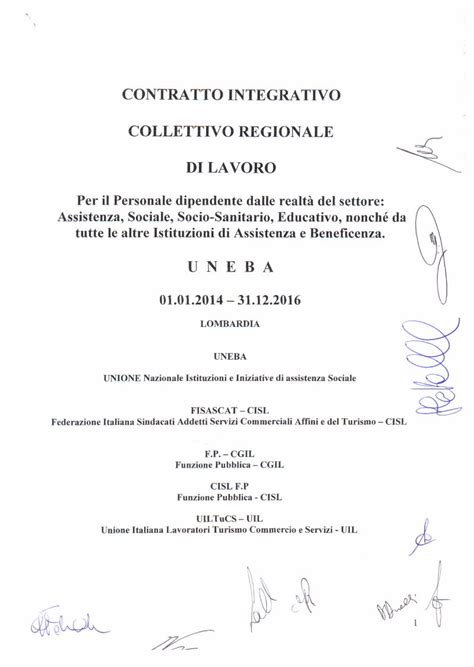 PDF CONTRATTO INTEGRATIVO COLLETTIVO REGIONALE DI LOMBARDIA 2015