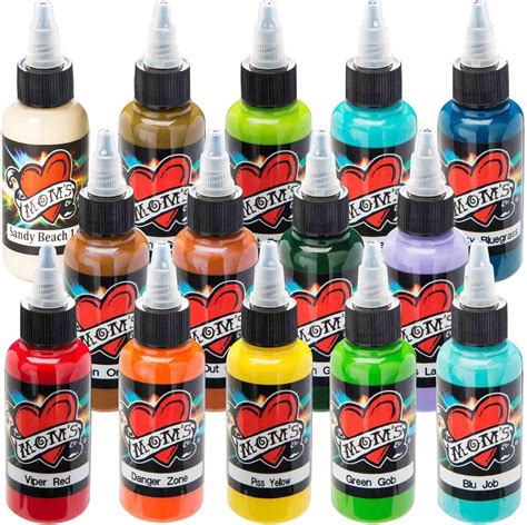 Millennium Moms Exotic Tattoo Ink 14 Color Set 1 Oz