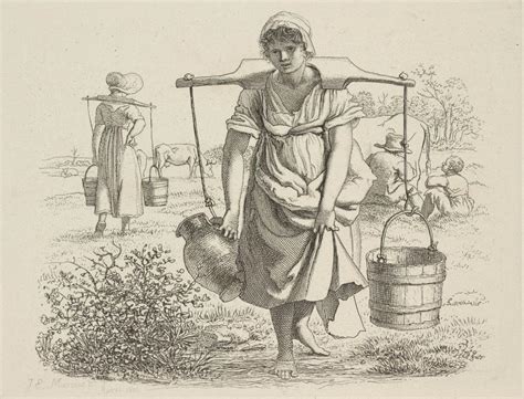 Two Peasant Women Carrying Yokes With Buckets Museum Boijmans Van