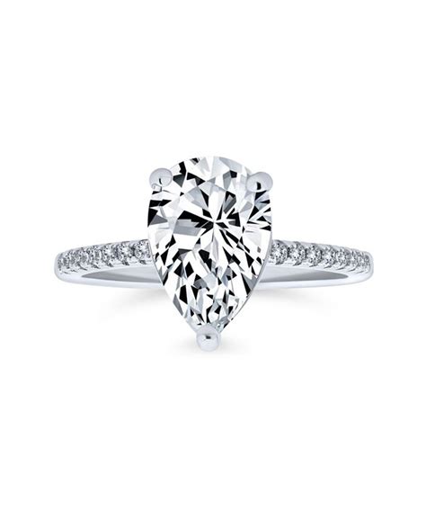 Bling Jewelry Pear Shape 2 5ct Teardrop Pear Shape Solitaire Aaa Cz Engagement Ring For Women