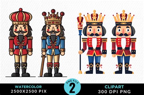 Watercolor Christmas Nutcracker Clipart Graphic By Regulrcrative