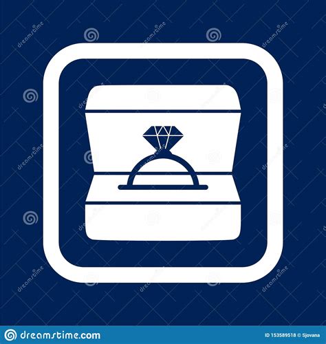 Anillo De Diamante De La Boda En Una Caja Ilustraci N Del Vector