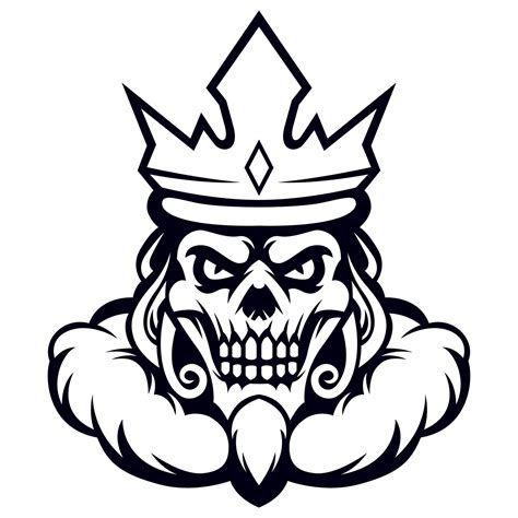 Skull King Illustration Skull With Crown Vector Illustration Skull