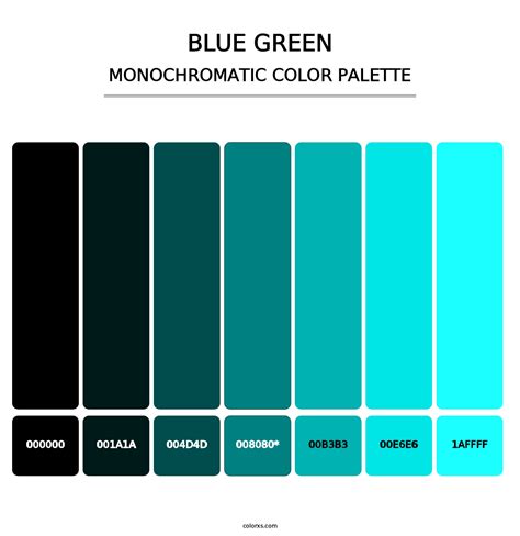 Blue Green color palettes - colorxs.com