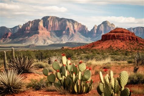 Premium Photo A Stunning Desert Landscape With Majestic Mountains