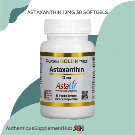 California Gold Nutrition Astaxanthin Astalif Pure Icelandic 12 Mg