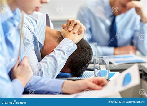 Stressed Business People On Conference At Office Stock Image Image Of