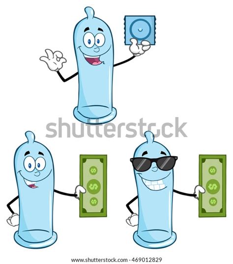 Blue Condom Cartoon Mascot Character 1 Stock Vector Royalty Free