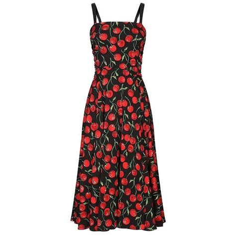 100 Silk Dress Women Spaghetti Strap Cherry Print Folds Elegant Party