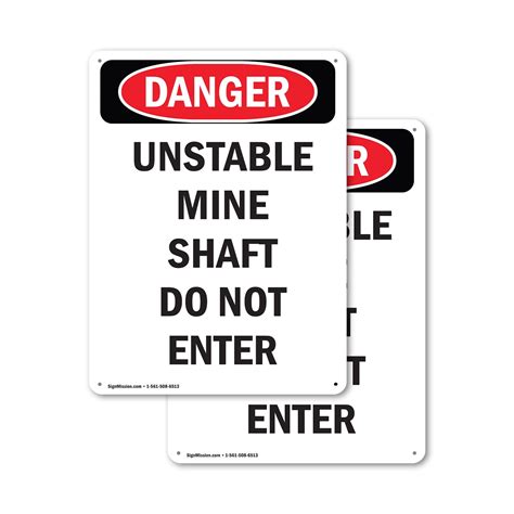 Pack Unstable Mine Shaft Do Not Enter Osha Danger Sign Inch X