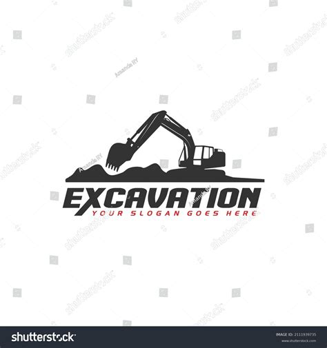 Excavator Vector Logo Template Construction Vector Stock Vector