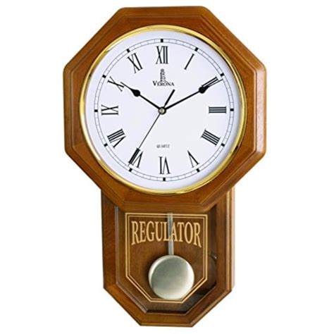 Pendulum Wall Clock Battery Operated Quartz Wood Pendulum Clock