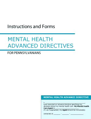 Fillable Online MENTAL HEALTH ADVANCED DIRECTIVES Fax Email Print