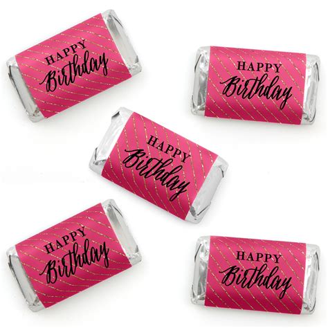 Happy Birthday Mini Candy Bar Wrappers Chic Birthday Party - Etsy