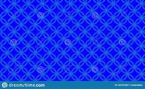 Cobalt Blue Seamless Overlapping Circles Pattern Vector Art Stock