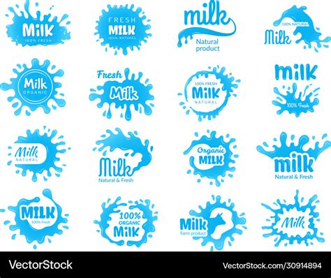 Dairy food logo milk yoghurt and lecho farm Vector Image