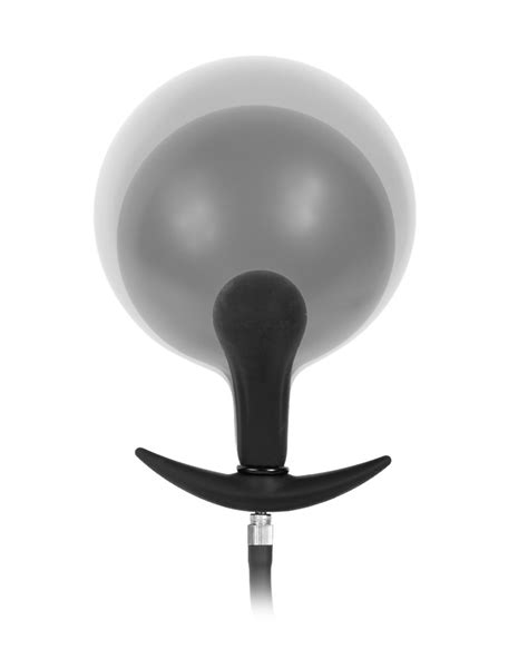 Rimba Latex Play Inflatable Anal Plug With Pump Black Product Details