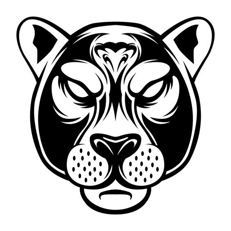 Panther Vector Panther Head Drawing Black And White Logo Design Vector