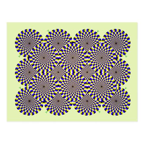 Rotating snakes optical illusion postcard | Zazzle.com