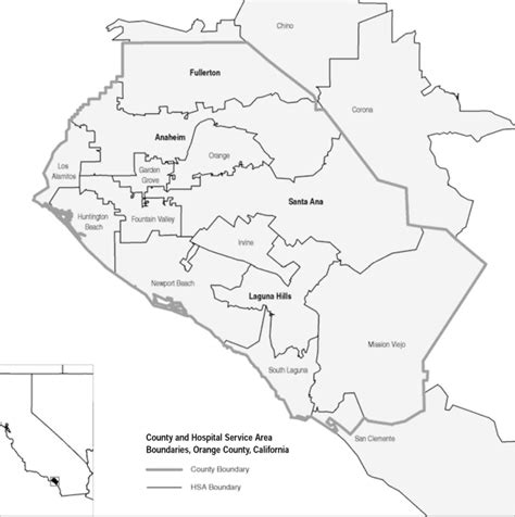 Map 3 7 County And Hospital Service Area Boundaries Orange County