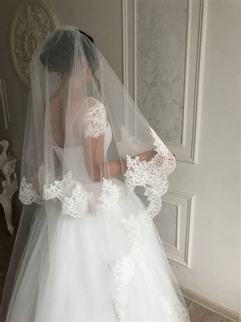 Cathedral Wedding Veil Lace Wedding Veil Lace Trim Bridal Veil Etsy