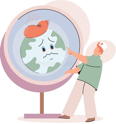 Global Warming High Temperature And Hot Weather Earth Climate Change Concept Stock Vector