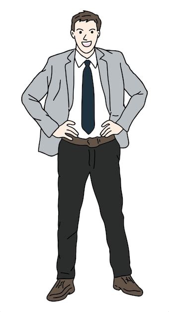 Premium Vector A Cartoon Of A Man Wearing A Suit And Tie