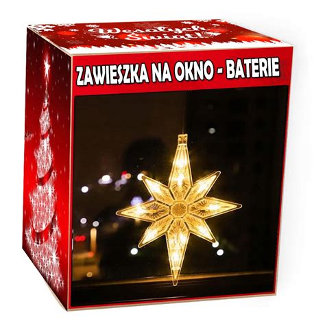 GWIAZDA LED ŚWIECĄCA OZDOBA NA BATERIE NA OKNO 12782573518