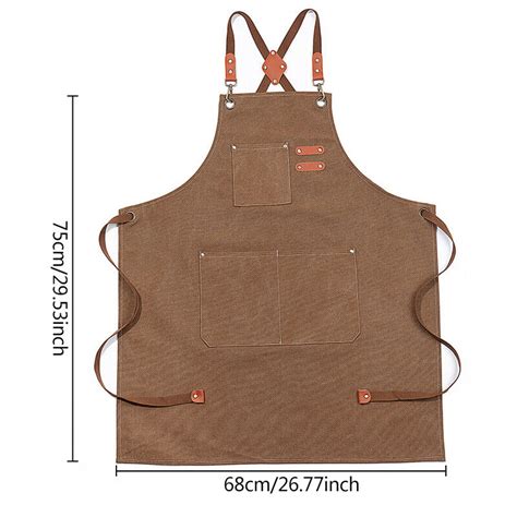 Heavy Duty Work Shop Apron With Pockets Men Women Waterproof Canvas