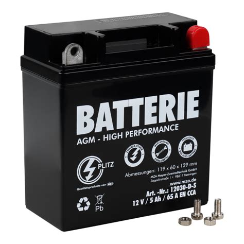 V Agm Batterie Ah N B F R Simson S Roller Sr