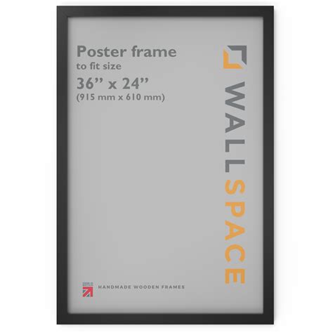 Black Wooden Poster Frame - 36 x 24