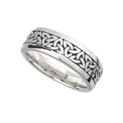 Men S Heavy Silver Celtic Trinity Knot Ring CladdaghRings