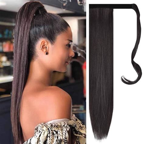 Buy Feshfen Long Straight Wrap Around Ponytail Extensions Synthetic