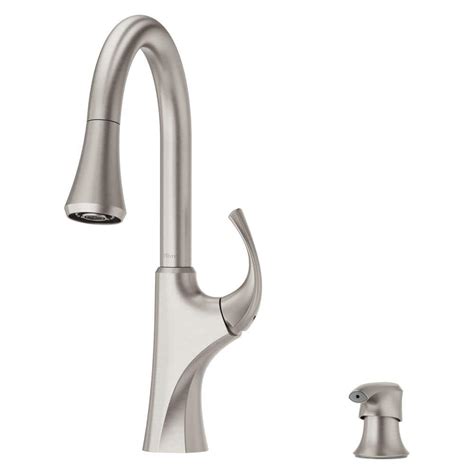 Pfister Miri Single Handle Pull Down Sprayer Kitchen Faucet With Soap