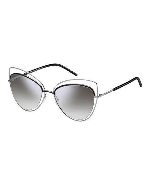 Marc Jacobs Wire Rim Mirrored Cat Eye Sunglasses Neiman Marcus