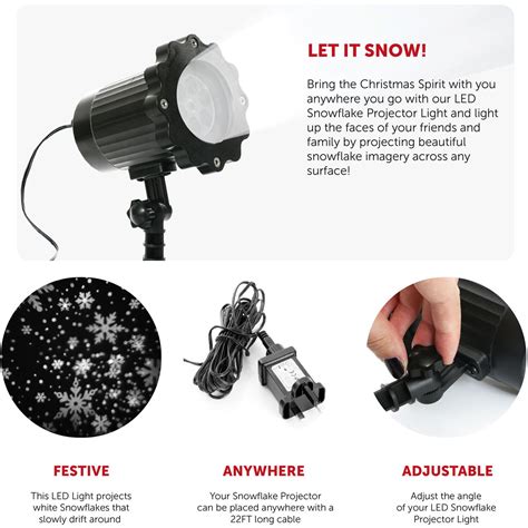 LED Snowflake Christmas Projector Light