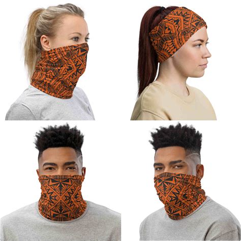 Samoan Tattoo Neck Gaiter Face Mask Multiple Colors Available Ori