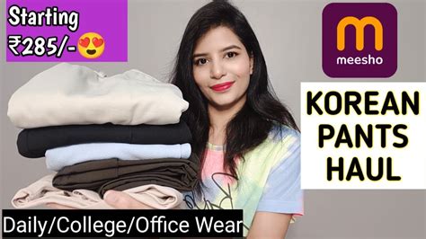 MEESHO KOREAN PANTS HAUL DAILY COLLEGE OFFICE WEAR KOREAN PANTS