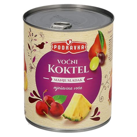 KOMPOT MEŠANO SADJE MANJ SLADKORJA PODRAVKA 800G SPAR Online