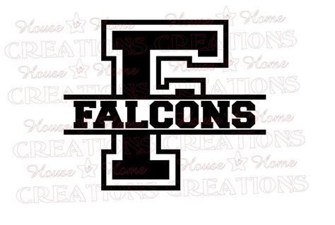 Falcons Svg Falcons Cut File Mascot Svg School Spirit Silhouette