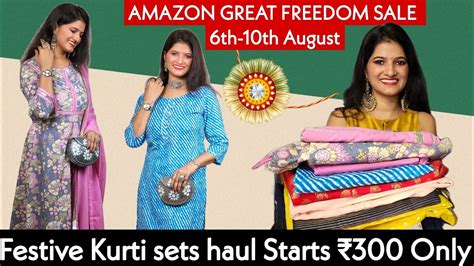 Amazon Kurti Set Haul Rakhi Kurta Set Haul Festive Wear Haul