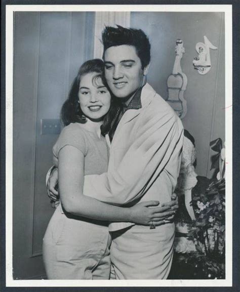 Elvis As He Gives A Very Seductive Hug To Miss Usa Kathy Gabriel He