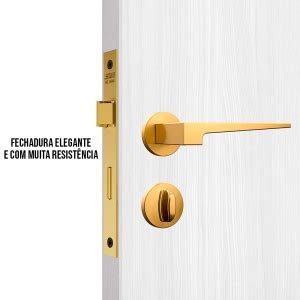 Fechadura Classic Mm Roseta Redonda Wc Gold