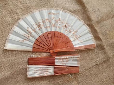 Pamaypay Philippines Embroidered Hand Fan Floral Brown Etsy