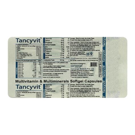 Buy Tancyvit Capsule 10s Online At Upto 25 Off Netmeds