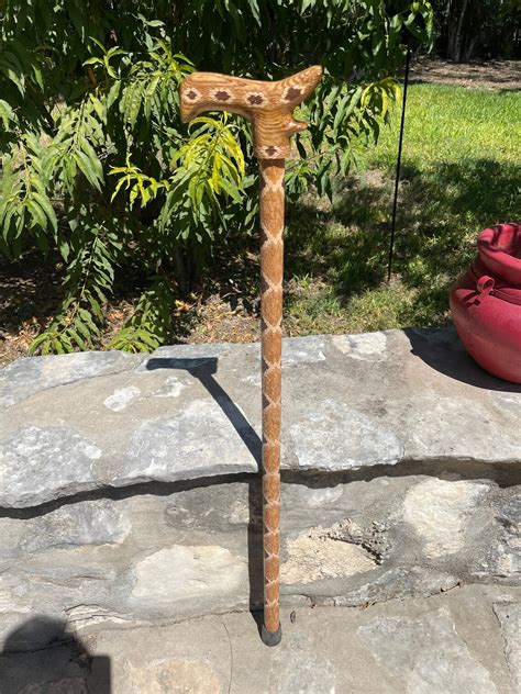 Walking Cane Snake Skin Walking Cane Walking Stick Hand Carved