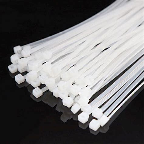 White UV Resistant Nylon 66 Self Locking Nylon Cable Ties Plastic Zip