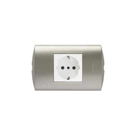 Tomacorriente Schuko 10A Y 16A 250V 2p T Modus Style Perla Blanco