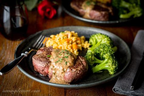 Beef Tenderloin Steaks with Herb Pan Sauce - Saving Room for Dessert