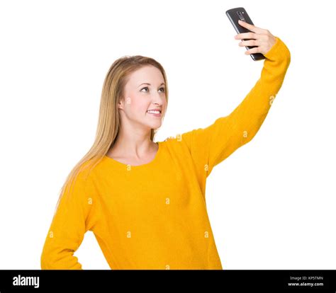 Woman Take Selfie By Using Mobile Phone Stock Photo Alamy